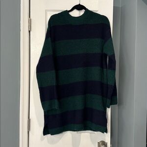Green and Black Striped Sweater
